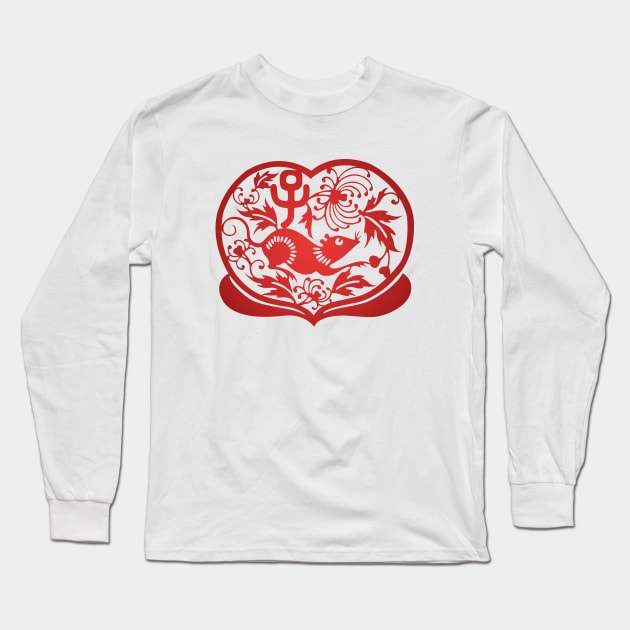 Chinese Zodiac ver.2 Rat in Red Long Sleeve T-Shirt by Takeda_Art